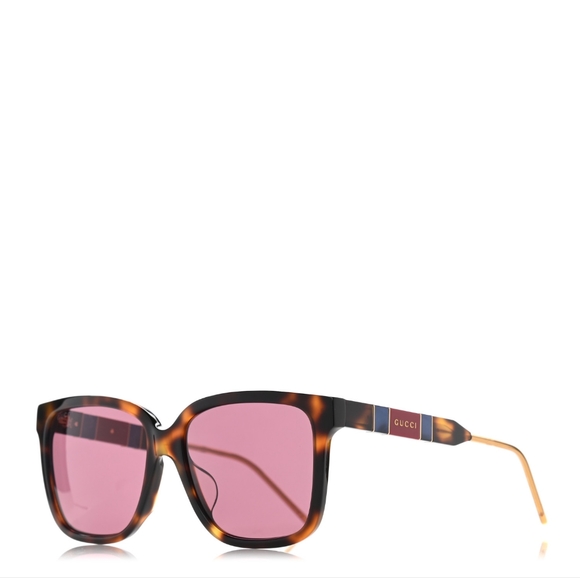 NEW GG0599SA GUCCI BROWN PINK GUCCI EYEWEAR GG0599SA 003 GUCCI UNISEX SUNGLASSES - Picture 5 of 8